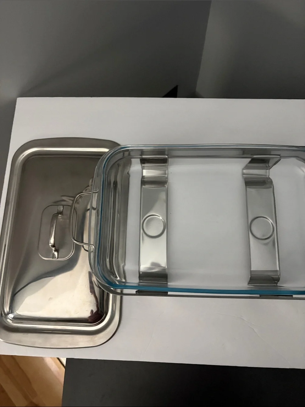 Stainless Steel Rectangular Chafer with Lid - Silver